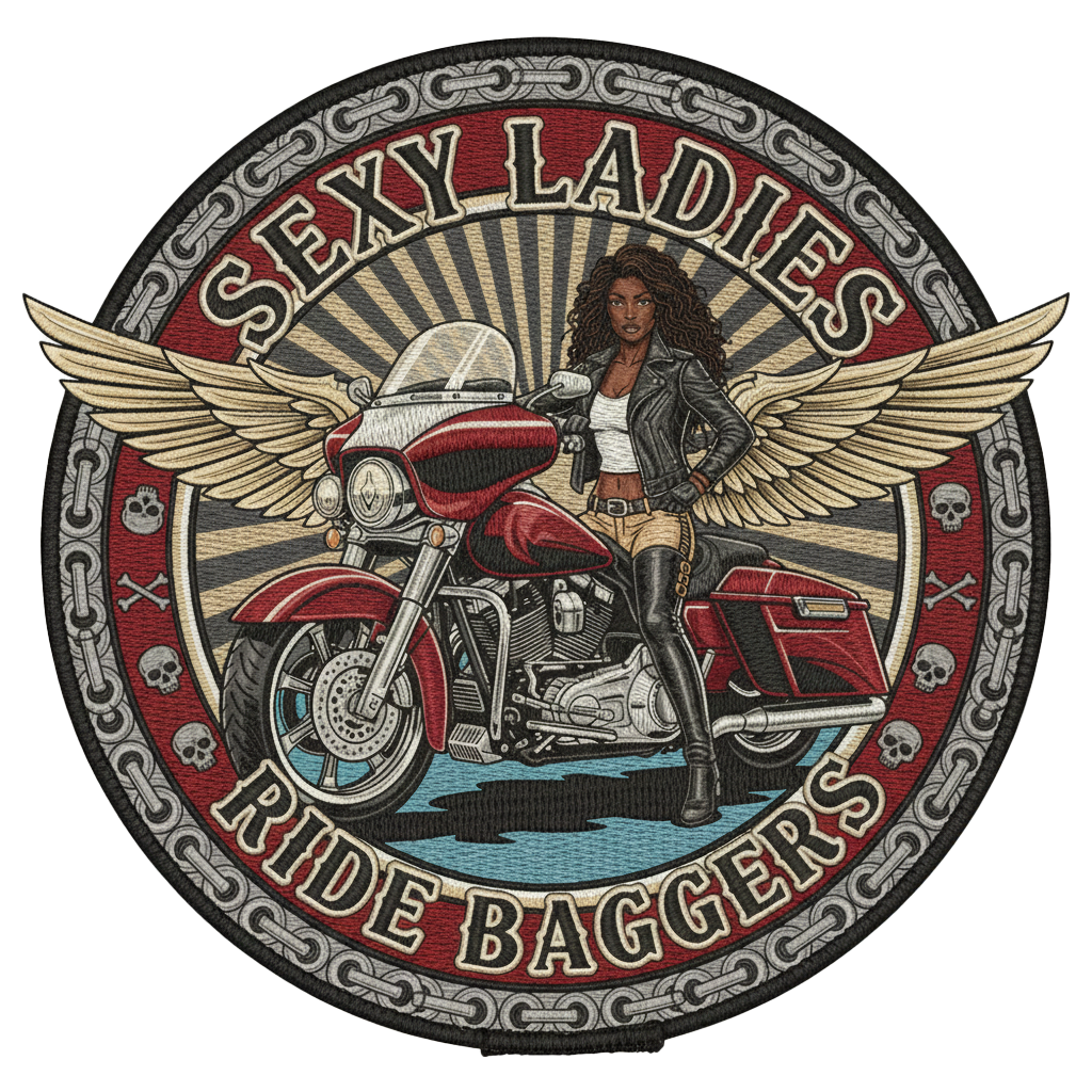 Sexy Lady Ride Bagger Patch   3.5"x 3.5"